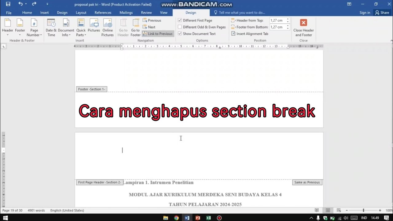 Cara menghapus Section Break di word - YouTube