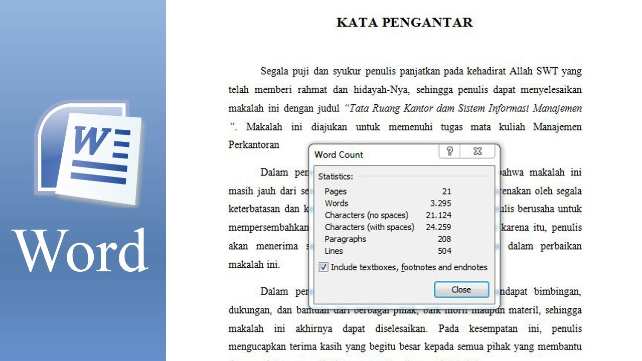 Menghitung Jumlah Karakter Di Word