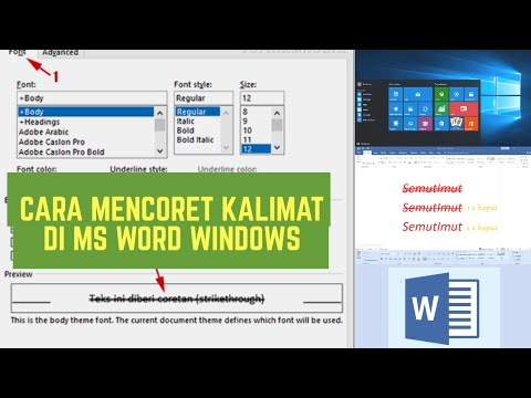 Cara Mencoret kalimat di Ms Word Windows - YouTube