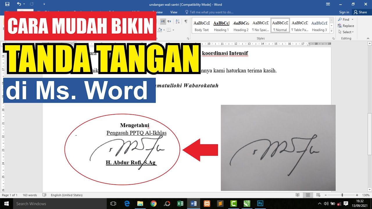 Gampang Cara Membuat Tanda Tangan di Word - LKomBis Gampang Cara Membuat Tanda Tangan di Word - LKomBis