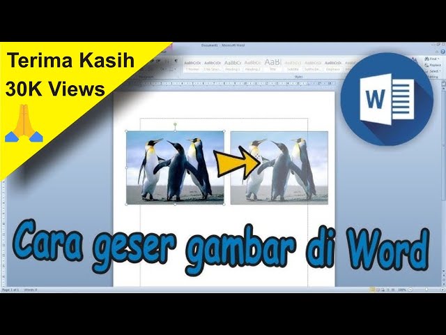 cara menggeser logo di word